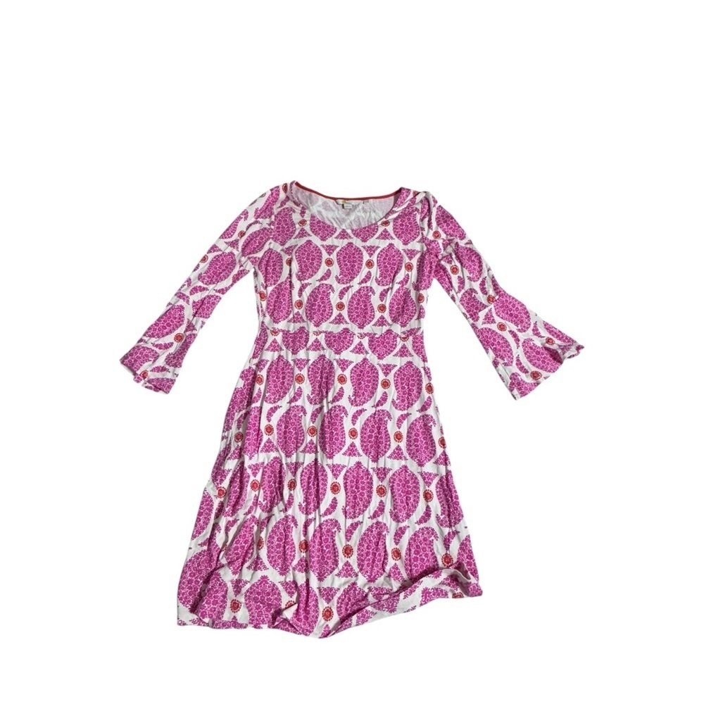 Boden pink and red paisley dress D2